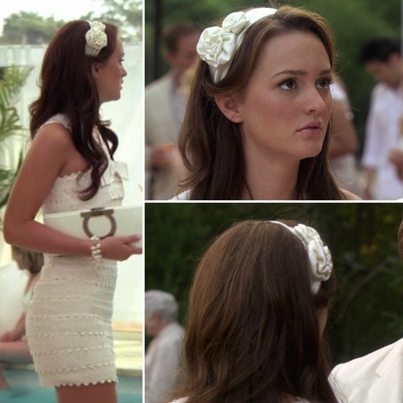SOLD Jennifer Behr Cream triple rosette headbandASO Gossip Girl Blair Waldorf - Picture 7 of 7